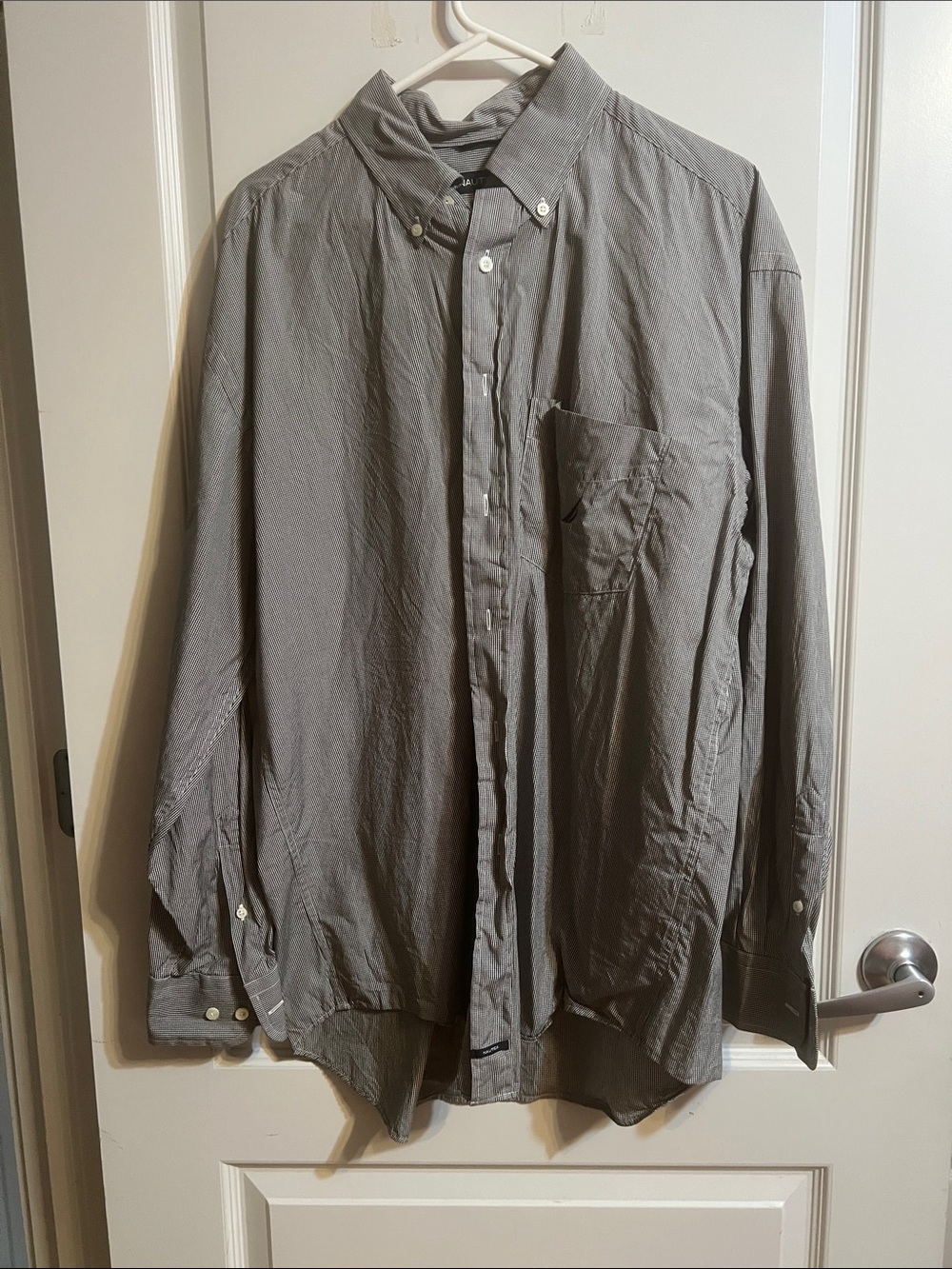 Nautica Men's black and white Button-Down Long Sleeve Shirt